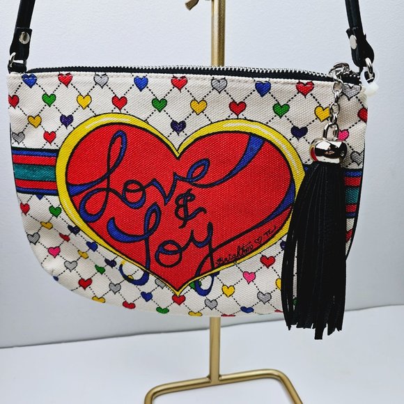 Brighton LOVE AND JOY Tassel Crossbody Pouch Bag Purse Shoulder Bag NWOT - Picture 2 of 8